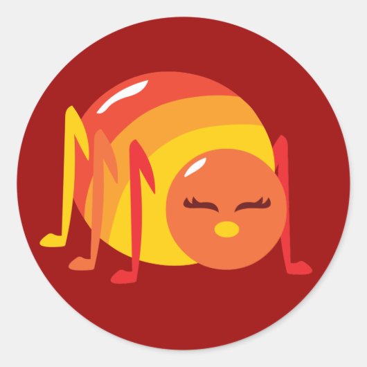 Gestreepte buik ronde sticker (Voorkant)