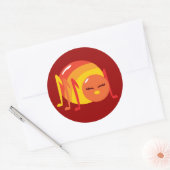 Gestreepte buik ronde sticker (Envelop)