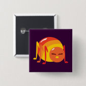 Gestreepte buik vierkante button 5,1 cm (Voorkant /achterkant)