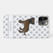 Gestreepte Bullmastiff Mopshond & Naam Case-Mate iPhone Case (Achterkant (horizontaal))