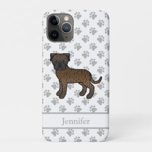 Gestreepte Bullmastiff Mopshond & Naam Case-Mate iPhone Case