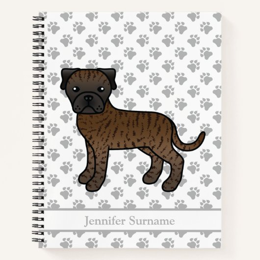 Gestreepte Bullmastiff Mopshond & Tekst Notitieboek (Voorkant)
