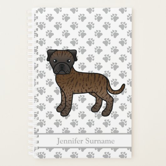 Gestreepte Bullmastiff Mopshond & Tekst Planner (Voorkant)