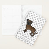 Gestreepte Bullmastiff Mopshond & Tekst Planner (Display)