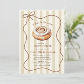 Gestreepte Bun Baby Shower Uitnodiging Waterverf Q (Staand voorkant)