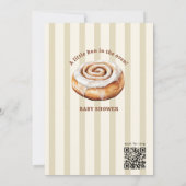 Gestreepte Bun Baby Shower Uitnodiging Waterverf Q (Achterkant)