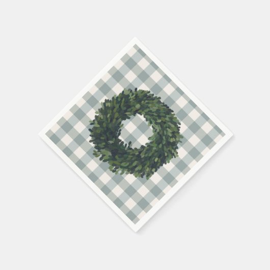 Gestreepte Buxus Krans Stijlvolle Boerderij Landel Servet (Hoek)