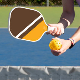 Gestreepte cacao Gouden Gele Diagonaal Kleurblok Pickleball Paddle