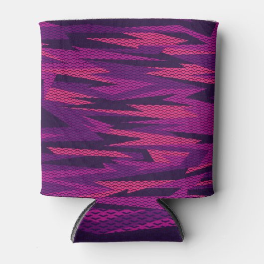 Gestreepte camouflage: Abstract geometrisch patroo Blikjeskoeler (Voorkant)