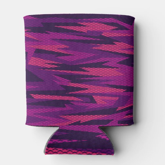 Gestreepte camouflage: Abstract geometrisch patroo Blikjeskoeler (Achterkant)