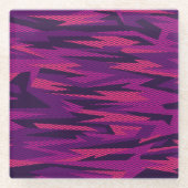 Gestreepte camouflage: Abstract geometrisch patroo Glazen Onderzetter (Voorkant)