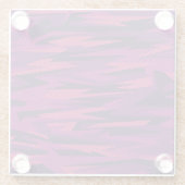 Gestreepte camouflage: Abstract geometrisch patroo Glazen Onderzetter (Achterkant)