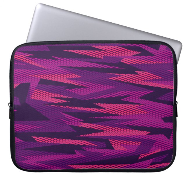Gestreepte camouflage: Abstract geometrisch patroo Laptop Sleeve (Voorkant)