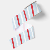 Gestreepte Candy Cane Blauw Rood Wit Grosgrain Lint (Achterkant)