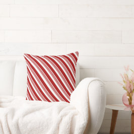 Gestreepte Candy Cane Kerstmis Rood Wit Kussen