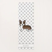Gestreepte Cardigan Welsh Corgi Hond & Naam Yogamat (Achterkant)