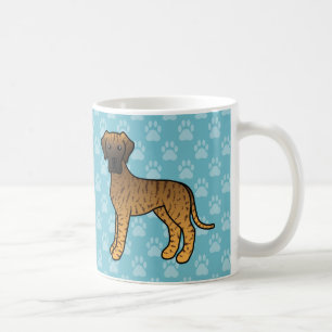 Gestreepte Cartoon Dogue de Bordeaux Honden Op Bla Koffiemok