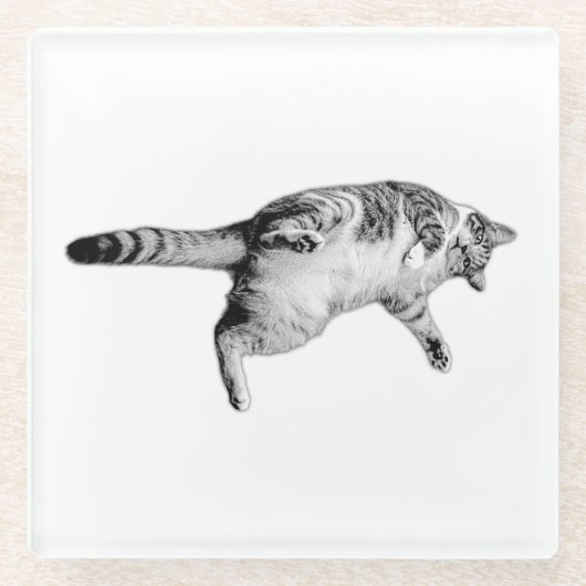 Gestreepte charme voor de tafel glazen onderzetter (Voorkant)