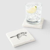 Gestreepte charme voor de tafel stenen onderzetter (Zijkant)