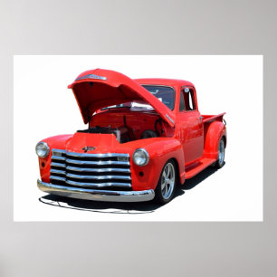 Gestreepte Chevrolet Pickup Truck Poster