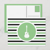 Gestreepte Chic Acoustic Guitar Briefkaart (Voorkant / Achterkant)