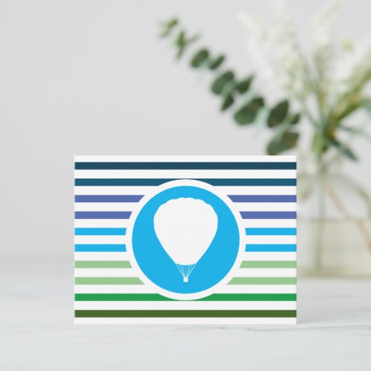 Gestreepte Chic BALLOONING Briefkaart (Staand voorkant)