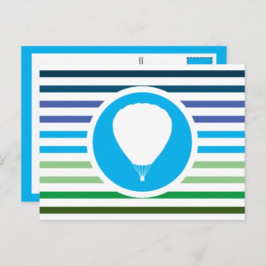 Gestreepte Chic BALLOONING Briefkaart (Voorkant / Achterkant)