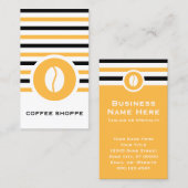 Gestreepte Chic Coffee Bean Visitekaartje (Voorkant / Achterkant)