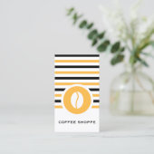 Gestreepte Chic Coffee Bean Visitekaartje (Staand voorkant)
