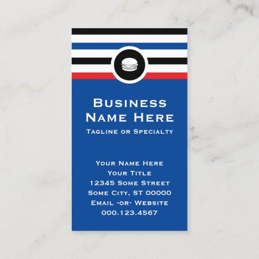 Gestreepte Chic Hamburger Visitekaartje (Achterkant)