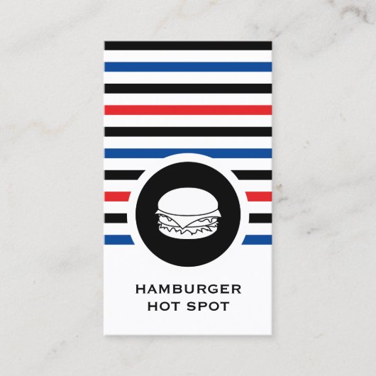 Gestreepte Chic Hamburger Visitekaartje (Voorkant)