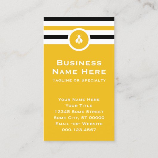 Gestreepte Chic HONEY BEE Visitekaartje (Achterkant)