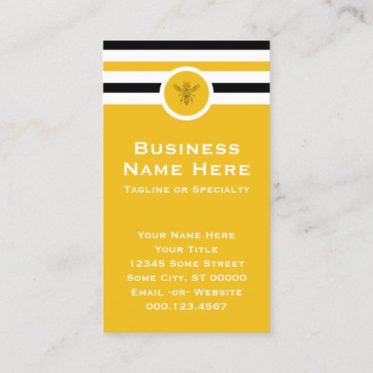 Gestreepte Chic HONEY BEE Visitekaartje (Achterkant)