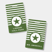 Gestreepte Chic Star Hall-pas voor leraren Badge (Voor- en achterkant)