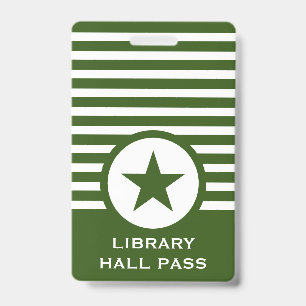 Gestreepte Chic Star Hall-pas voor leraren Badge