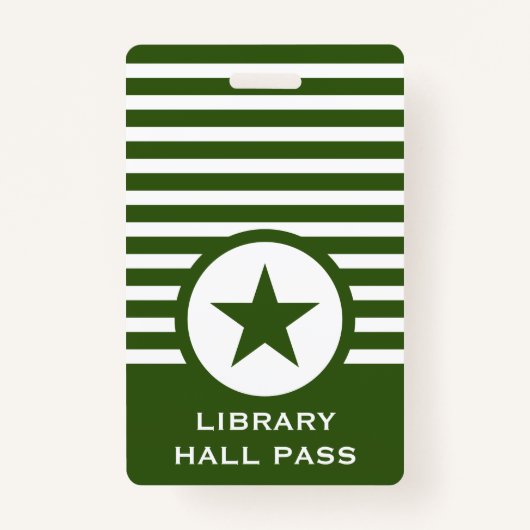 Gestreepte Chic Star Hall Pass voor leraren Badge (Voorkant)