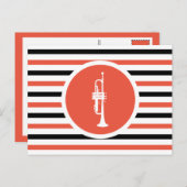 Gestreepte Chic Trumpet Briefkaart (Voorkant / Achterkant)