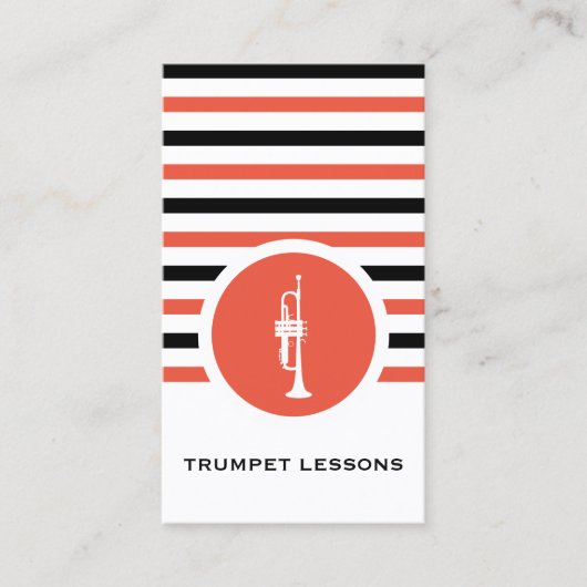 Gestreepte Chic Trumpet Visitekaartje (Voorkant)