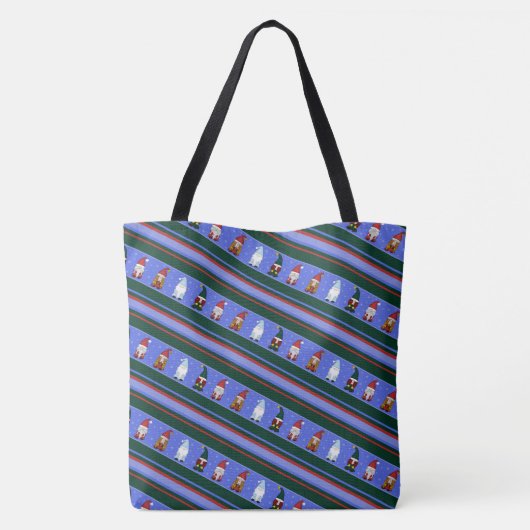 Gestreepte Chilly Gnomies (Klein) Tote Bag (Achterkant)