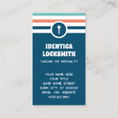 Gestreepte chique slotenmaker Visitekaartje (Achterkant)