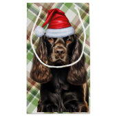 Gestreepte Chocolade Cocker Spaniel Kersthond Klein Cadeauzakje (Achterkant)