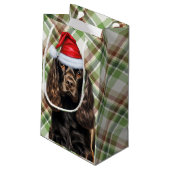 Gestreepte Chocolade Cocker Spaniel Kersthond Klein Cadeauzakje (Achterkant Gekanteld)