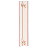 Gestreepte Christmas Bow Table Runner -  look Korte Tafelloper (Voorkant)