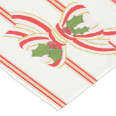 Gestreepte Christmas Bow Table Runner - look Korte Tafelloper (Hoek)