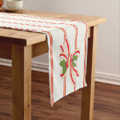 Gestreepte Christmas Bow Table Runner - look Korte Tafelloper (Voorbeeld)