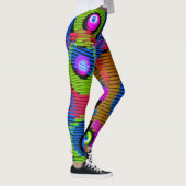 Gestreepte cirkel, Abstract patroon met meerdere k Leggings (Rechts)