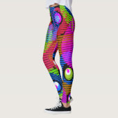 Gestreepte cirkel, Abstract patroon met meerdere k Leggings (Links)