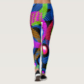 Gestreepte cirkel, Abstract patroon met meerdere k Leggings (Achterkant)