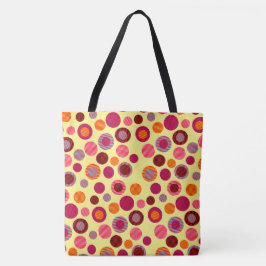 Gestreepte Cirkels & Stippen Tote Bag