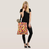Gestreepte Cirkels & Stippen Tote Bag (Op model)